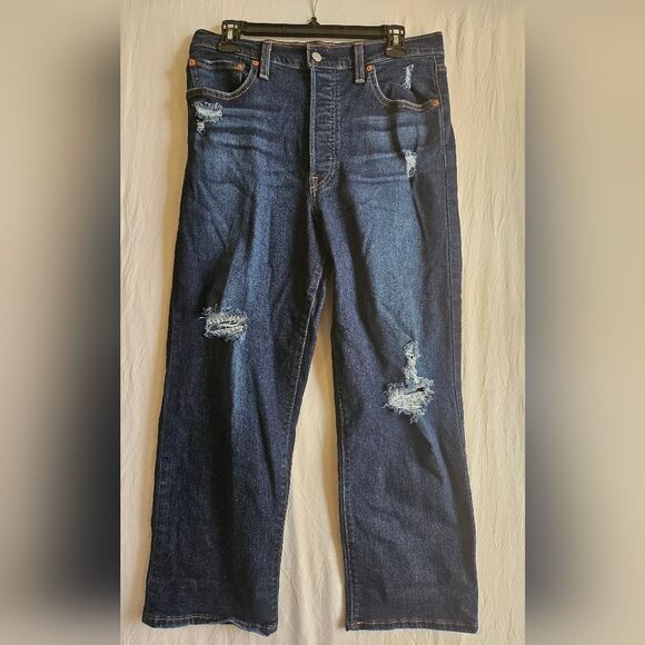Levi's Jeans Women's 31 (32x26.5) Ribcage Ankle Straight Distressed High-Rise - Picture 1 of 10